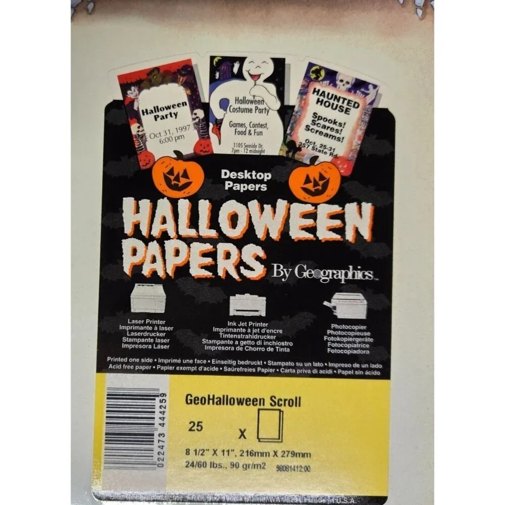 Halloween Papers By Geographics Desktop Papers 25 Sheets 8.5